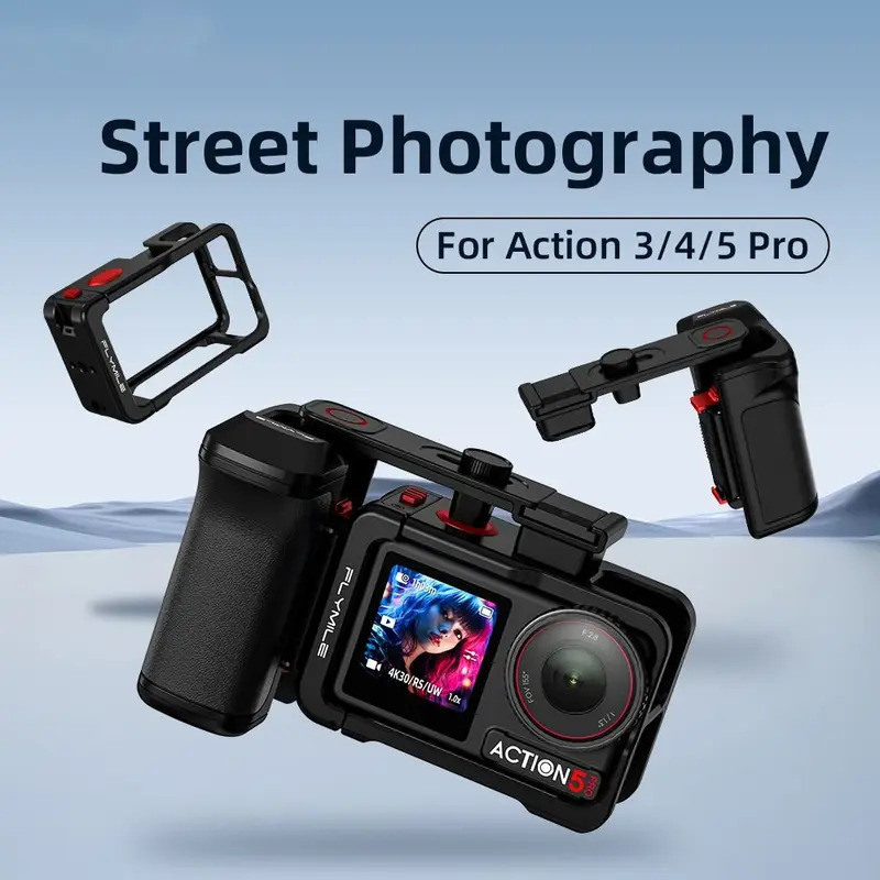 เหมาะสําหรับ DJI Osmo Action Camera 5 Pro/4/3 Quick Release Xplorer Grip Kit, Handle, ปุ่มชัตเตอร์, 