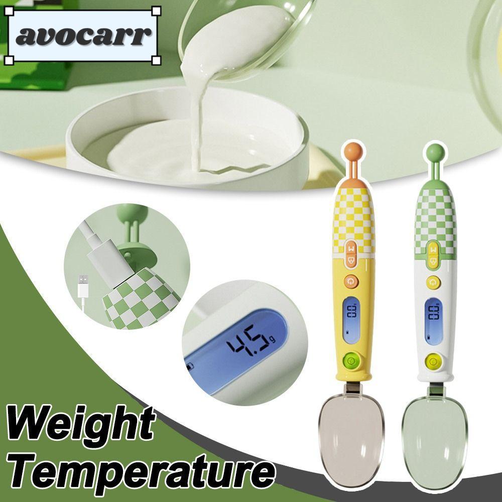 เครื่องชั่งตักตวงอาหาร AVOCAR, หน่วยสลับพร้อมจอแสดงผล Led ที่ตักตวงในครัว, ของขวัญที่ถอดออกได้ความแม่นยําสูง USB ชาร์จช้อนดิจิตอลขนาด