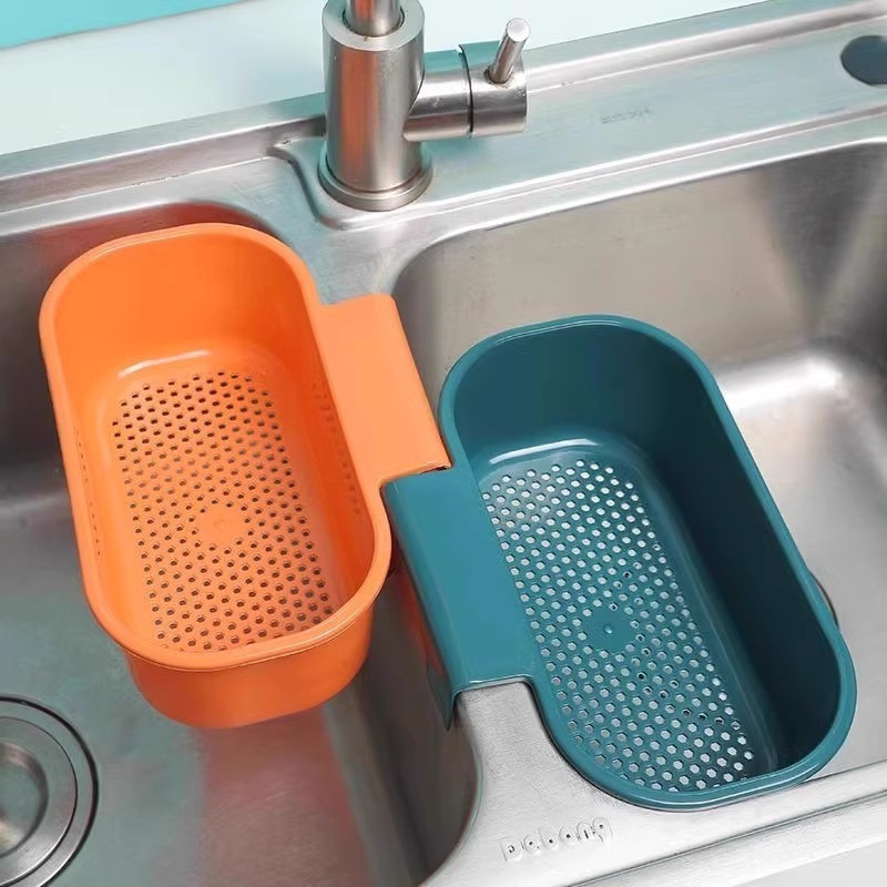 Premium In-Stock#Hanging Kitchen Sink Draining Basket Filter Plastic Storage Rack Kitchen Leftovers 