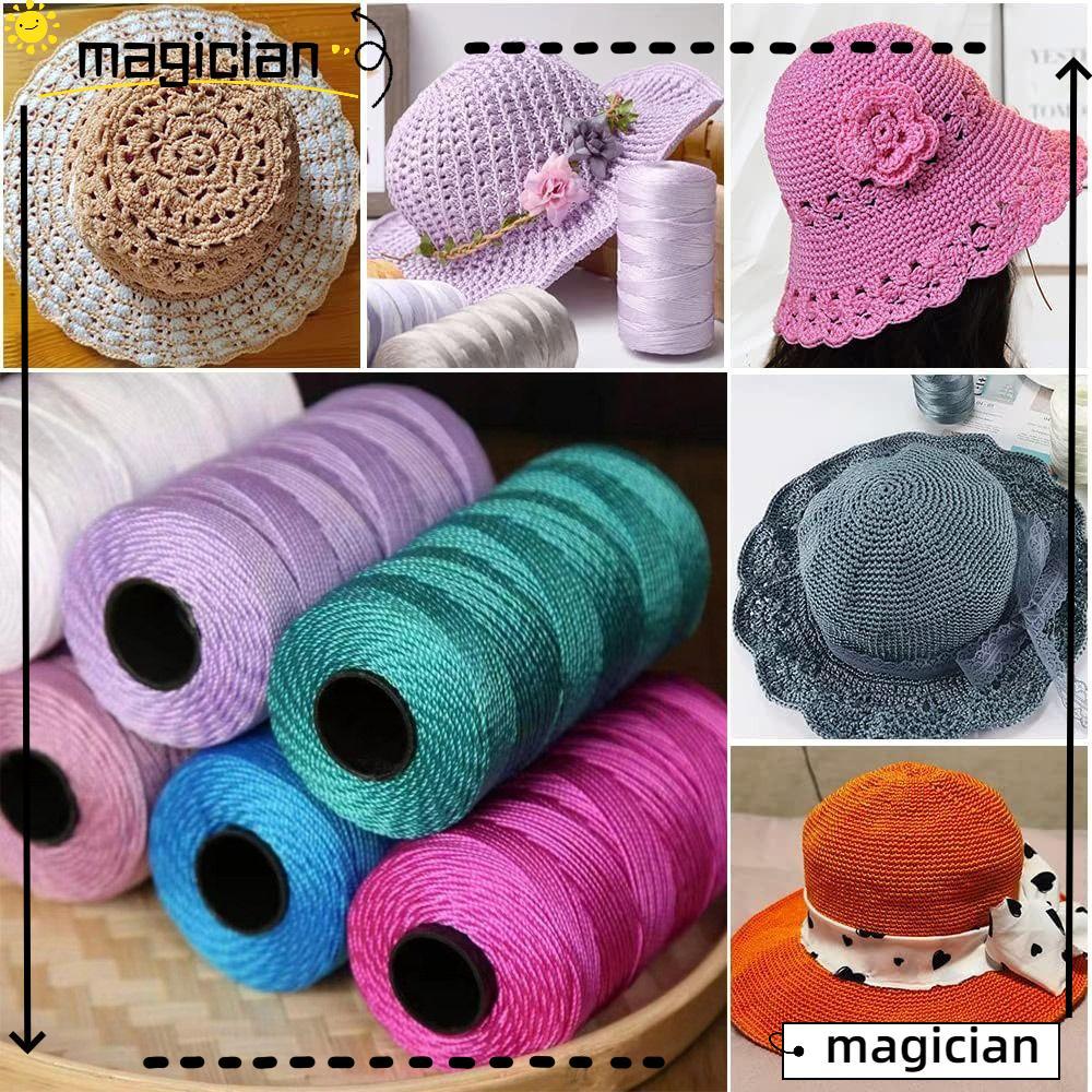 มหัศจรรย์ เส้นด้ายโครเชต์, ด้ายผ้าไหมน้ําแข็งสี 1.5 มม., หัตถกรรมตกแต่ง 200 ม. เชือกทอบิดกระเป๋าหมวกรองเท้า