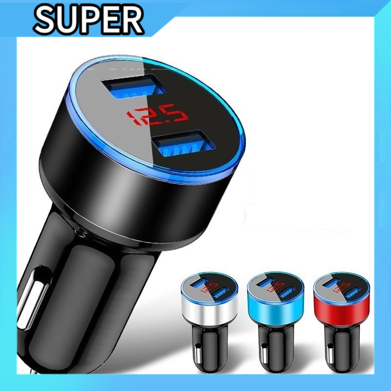 ⚡ชาร์จรถ 3.1A 2พอร์ต แบ่งโหลด+LCD 🚗🏍️ชาร์จเร็ว ปลอดภัย S00235