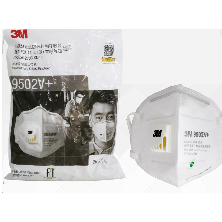3M 9502V + Particulate Respirator Noseclip หน้ากากป้องกันฝุ่นสําหรับผู้ใหญ่