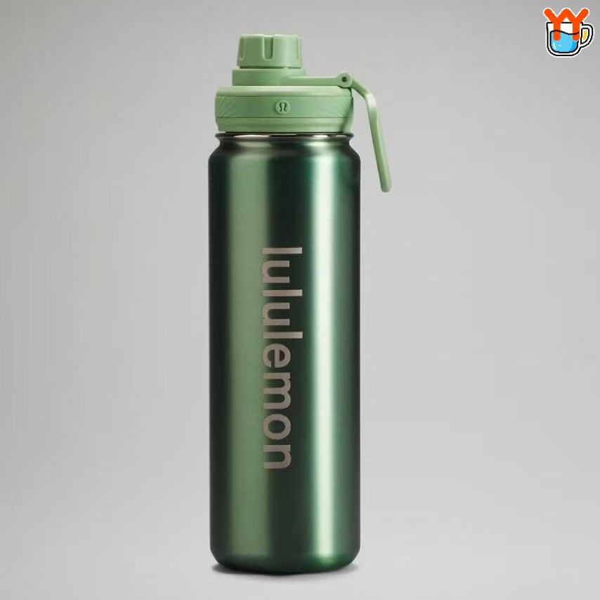 Lulumon Back To Life 710ml ขวดน้ําหุ้มฉนวนสแตนเลส Leakproof กีฬา Tumbler สําหรับยิมโยคะกลางแจ้ง
