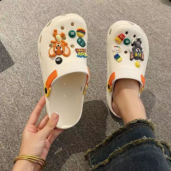 jibbitz crocs jibbitz crocs ของแทั รองเท้าหลุมอุปกรณ์ทําเองแมวเมาส์รองเท้าดอกไม้ตกแต่งที่ถอดออกได้น่