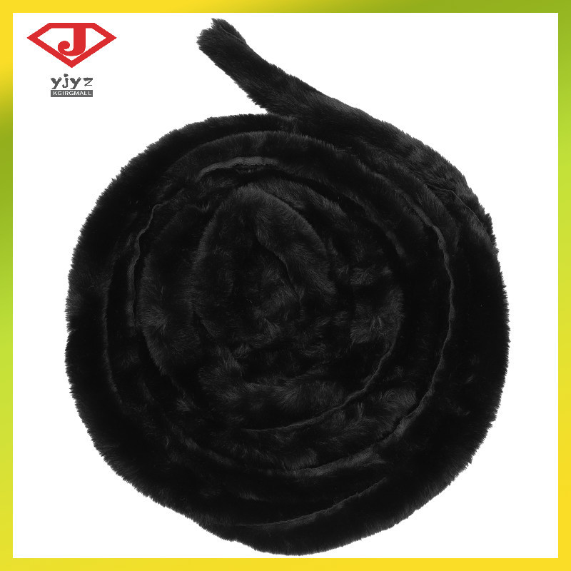 1 ชิ้น Shaggy Black Faux Fur Trim Roll สําหรับงานฝีมือคริสต์มาสและเสื้อผ้าตกแต่ง yuanjingyouzhang