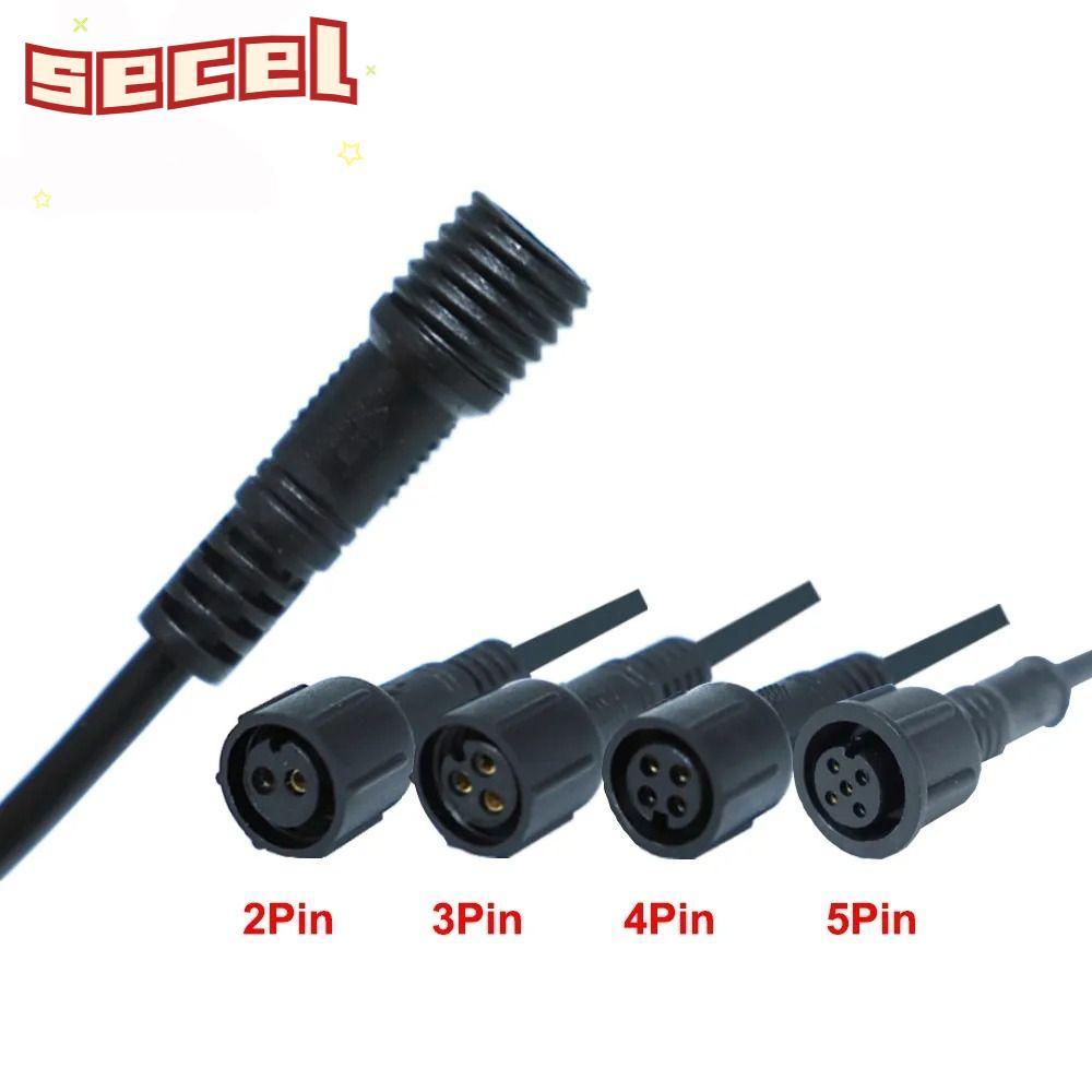 SECEL ชายหญิง LED Connector, 2Pin 3Pin 4Pin IP67 2Pin 3Pin 4Pin แจ็ค, 20 ซม.สายสีดําแถบไฟ LED