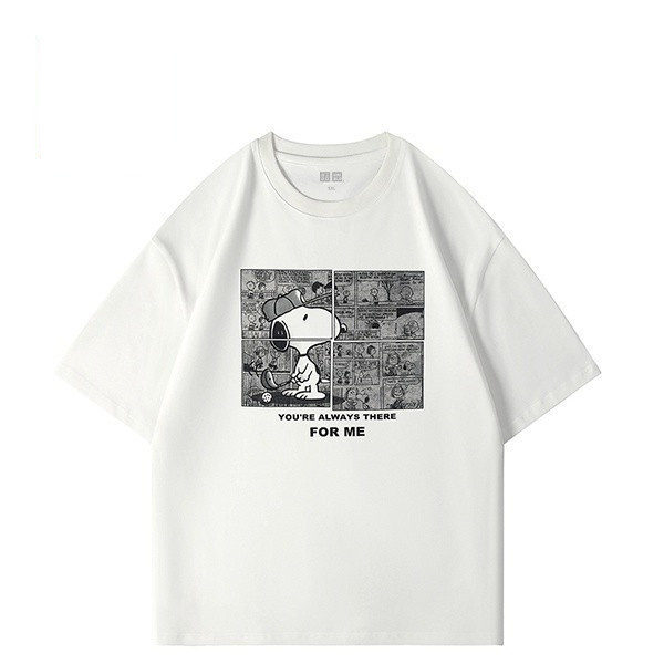 เสื้อยืดแขนสั้นลําลอง พิมพ์ลายสนูปปี้ แฟชั่นคู่รัก ราคา ถูกที่สุด ดีลบีเคเค แกลเลอรีภาพที่ 2