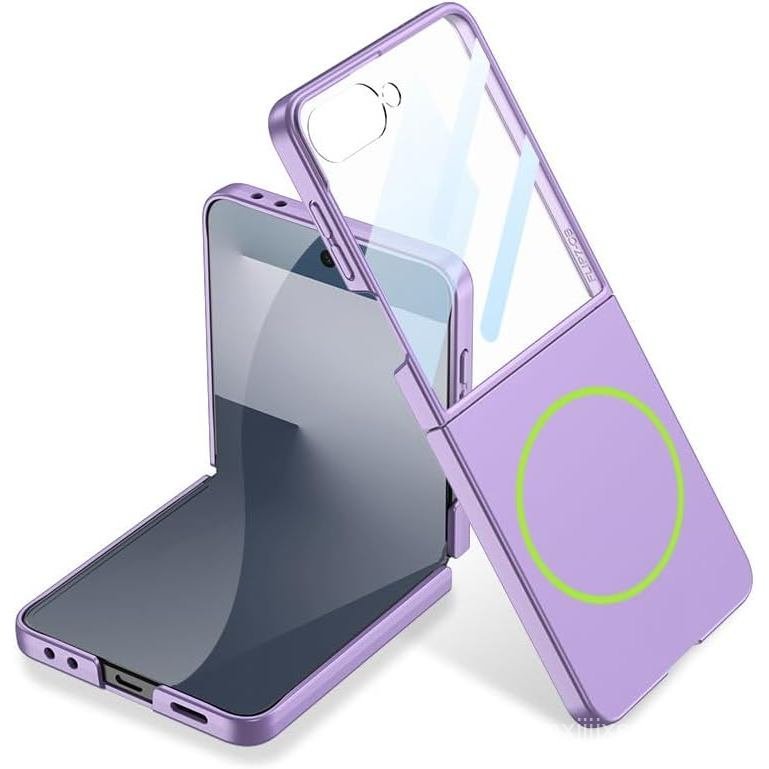 Ultra-Thin Fold Phone Case for Samsung Galaxy Z Flip 7 with Built-in Wireless Magnetic Ring, Protect