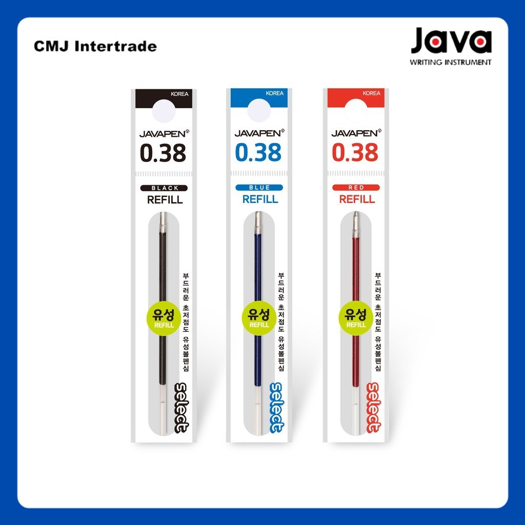 JAVA Select ไส้ปากกา ขนาด 0.38 mm. สีดำ สีแดง สีน้ำเงิน