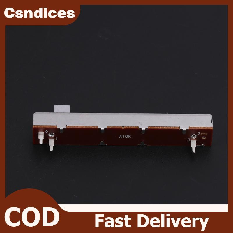 Csndices 88 มม. 3-Pin Single Potentiometer A10K B10K ตรงสไลด์ Potentiometer Mono Channel Mixer Fader