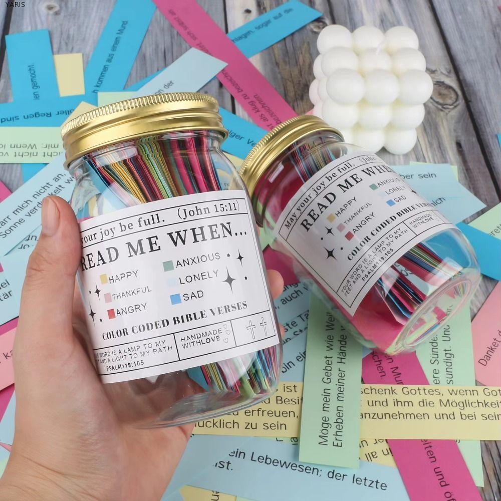 YARIS Bible Verse Jar, Creative Bible Notes อ่านฉันเมื่อขวด, Devotional Emotions Feeling การ์ดสวดมนต