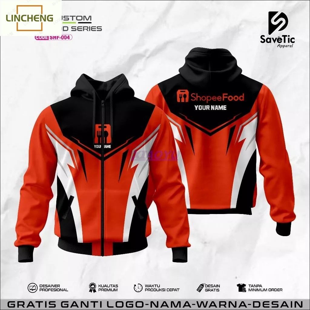 พารามา || WATERPROOF BOMBER JACKET PREMIUM FULL PRINTING DRIVER COURIER PACKAGE อาหาร Shopee
