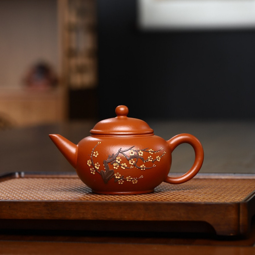 SA Yixing Yixing แจกันน้ํา Apricot Flower Pot 150 ml (Chu Ne Dai Hong Pao)