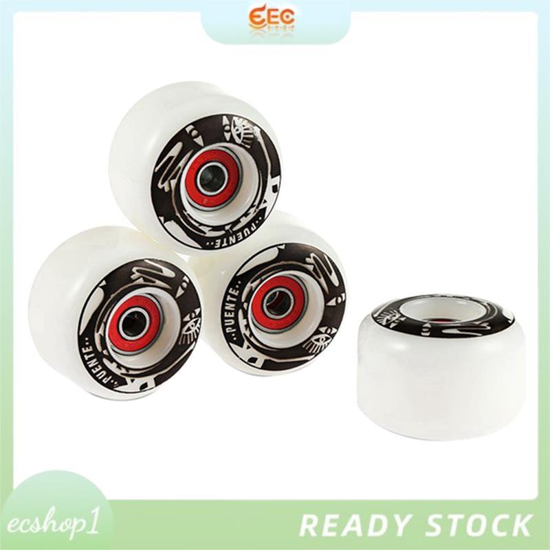 [ecshop1.ph] PUENTE 4 ชิ้นชุดล้อสเก็ตบอร์ด PU ล้อสเก็ต Longboard Cruiser ล้อสําหรับ Ollie Punk และกร