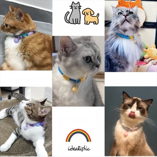 Pet collar ปลอกคอแมว ปลอกคอสัตว์เลี้ยง สีพาสเทล ปรับสายได้ นุ่มสบาย มีให้เลือกหลากสี