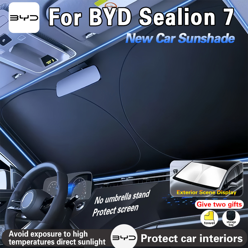 สําหรับ BYD Sealion 7 ม่านบังแดดรถยนต์กระจกพิเศษฤดูร้อน Sun Protection และฉนวนกันความร้อนฝาครอบ Shade ม่านบังแดดพับ UV-Protected Design ผ้าม่าน