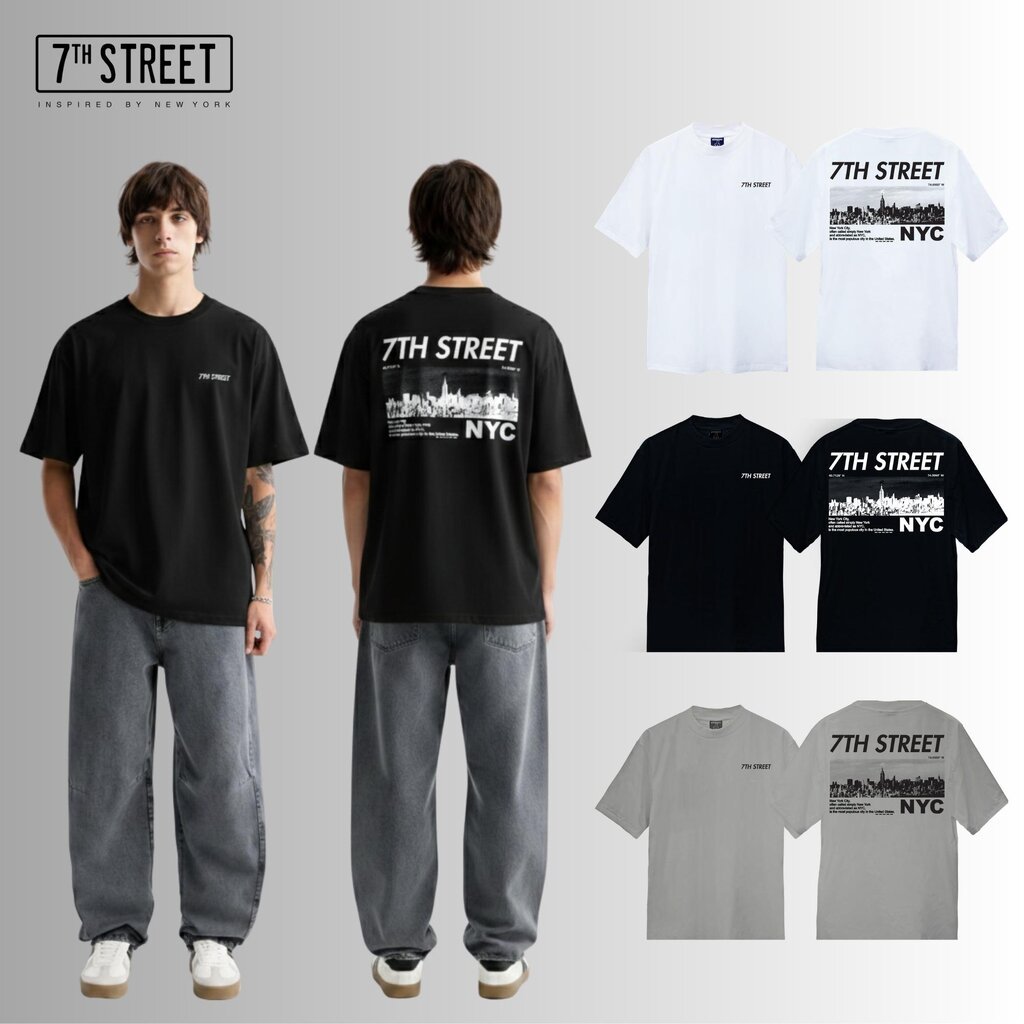 เสื้อโอเวอร์ไซส์ 7th Street ผ้า cotton100% ระบายความร้อนดีมาก ผ้าหนาอยู่ทรง แพทเทิร์นสไตล์ยุค90‘s ทร