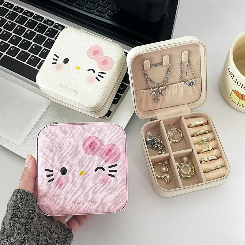 น่ารักมินิแบบพกพากล่องเครื่องประดับจัดเก็บการเดินทางสําหรับต่างหูแหวนสร้อยคอ