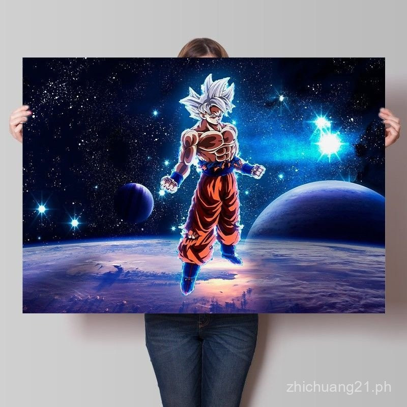 Dragon Ball Super Anime โปสเตอร์ Merchanded สีดํา Son Goku Vegeta สองมิติหอพักห้องนอนขนาดใหญ่สติ๊กเก