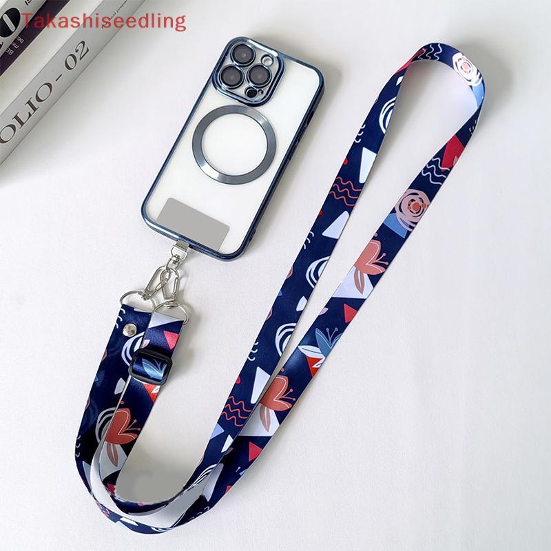 (Takashiseedling) Universal Mobile Phone Lanyard Long Crossbody Shoulder Strap Graffiti Painting Adjustable Hanging Rope Anti Loss Ne Lanyard