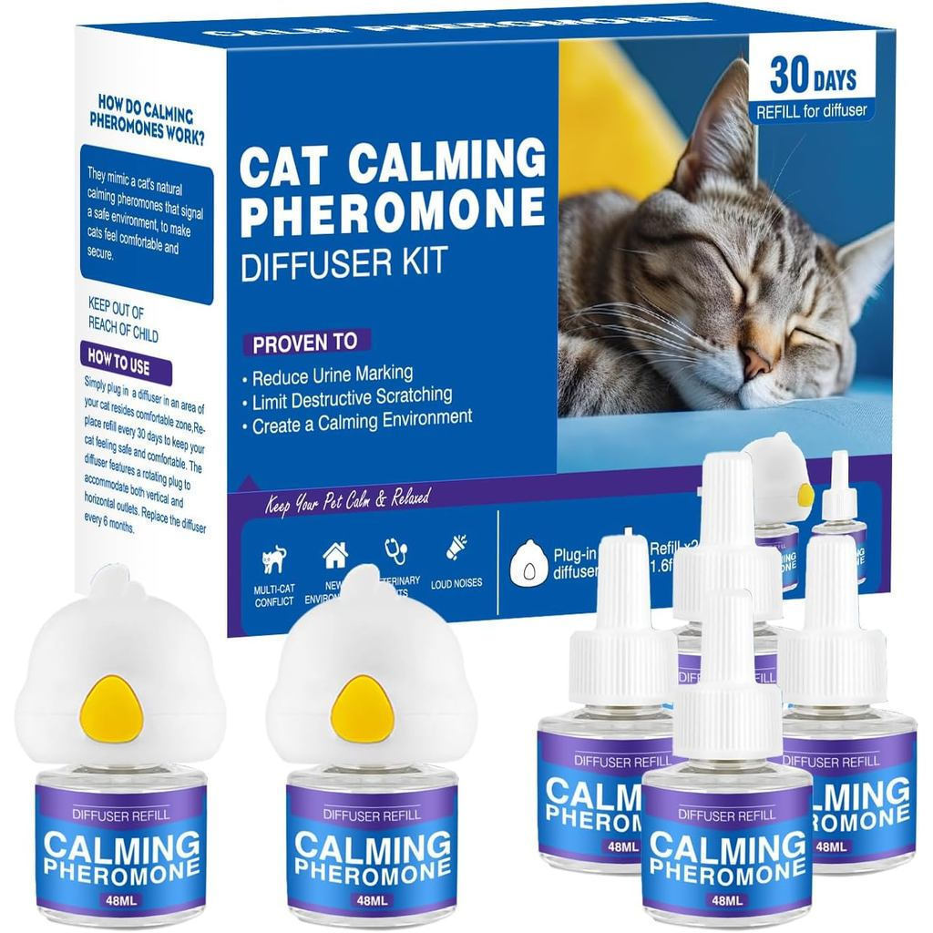 ฟีโรโมนแมว Calming Diffuser-Refill - Cat Calming Diffuser, Multi Cat ความวิตกกังวลบรรเทาความเครียด, 