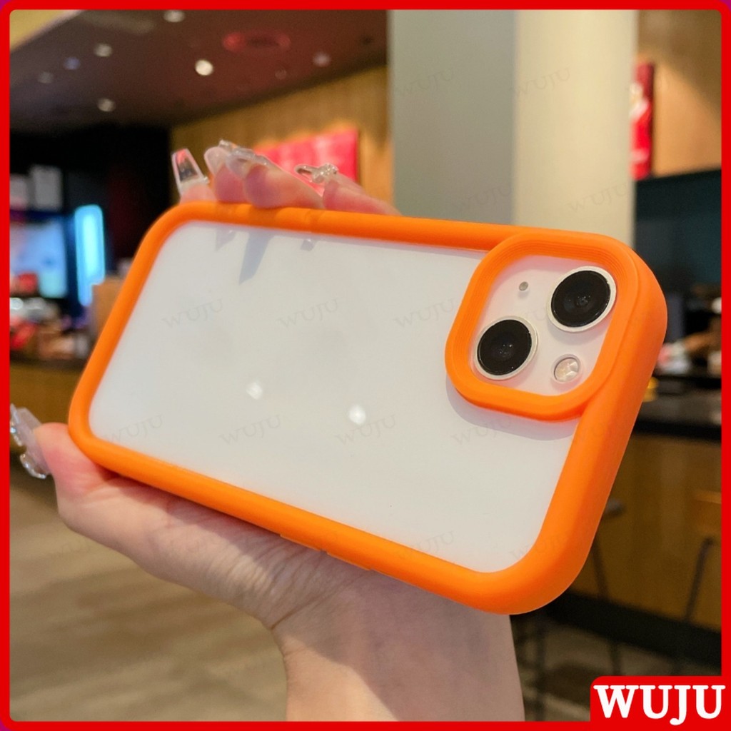 WUJU เคสป้องกันโปร่งใสเข้ากันได้สําหรับ IPhone 17 16 15 14 13 12 11 Pro Max, ด้านหลังใสบาง, กันชนสีสันสดใส, การออกแบบกันกระแทกและทนต่อการขีดข่วน