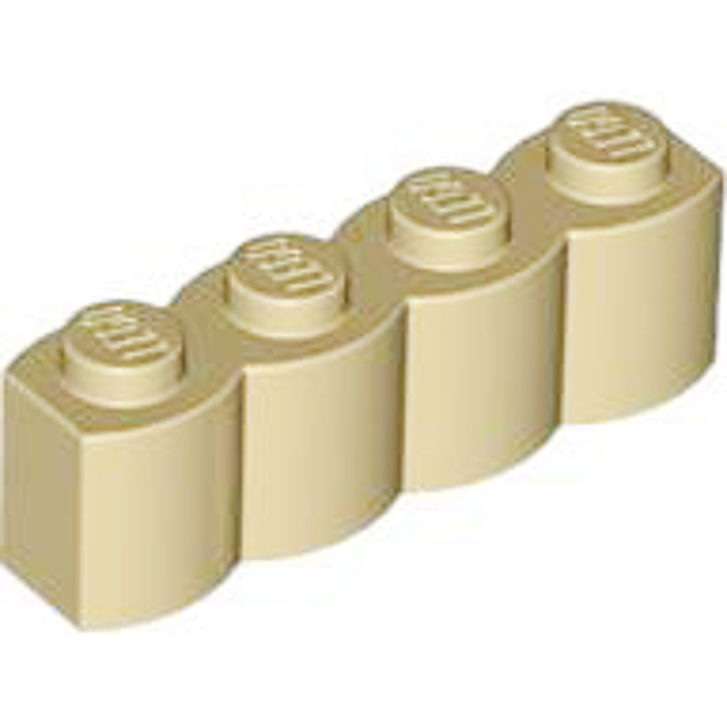 Brick2cube Part - Brick, Modified 1 x 4 with Log Profile - 30137