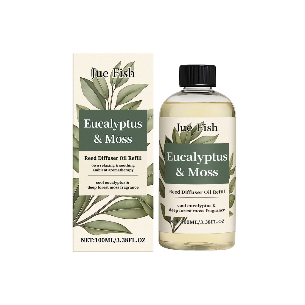 Jue Fish Eucalyptus & Moss Reed Diffuser Oil Refill 100ml, Aromatherapy Diffuser Oil, Home Fragrance