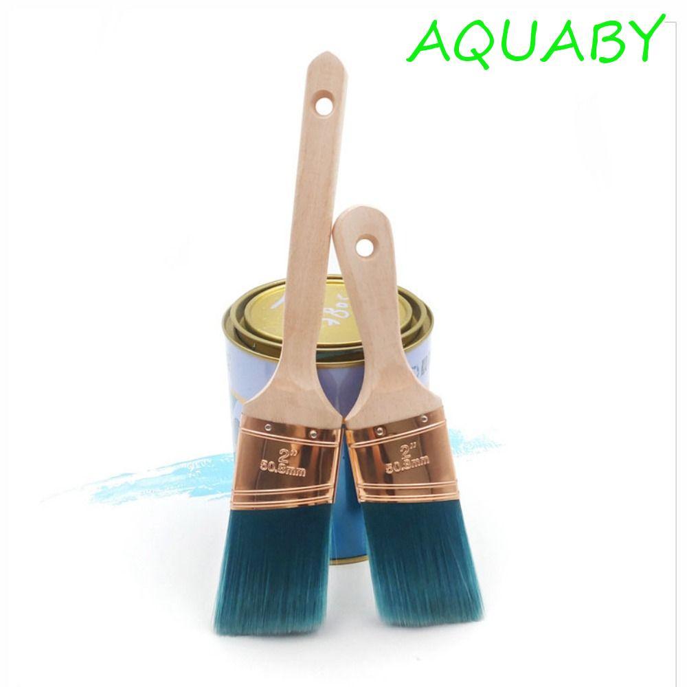 แปรงทาสี AQUABY, 2 นิ้วการใช้งานเครื่องแบบแปรงขนนุ่ม, เส้นใยเคมีทําความสะอาดง่ายที่จับสบาย Fewer Bru
