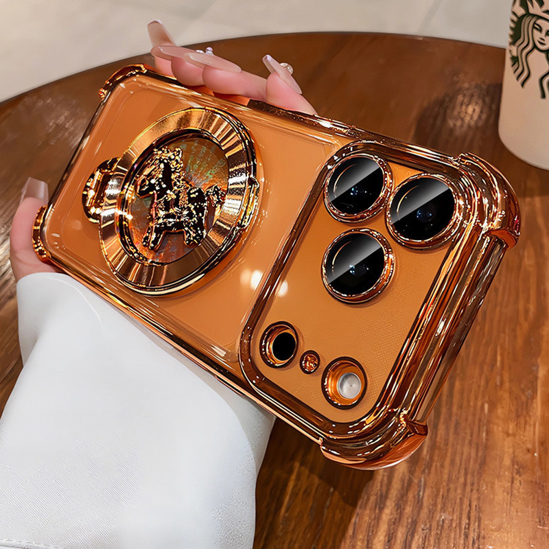 รวย เร็วๆ นี้ หมุนแม่เหล็กยืนเคสโทรศัพท์สําหรับ ไอโฟน 17 มือโปร สูงสุด 16 15 14 13 12 11 หรูหรากันกระแทกปก