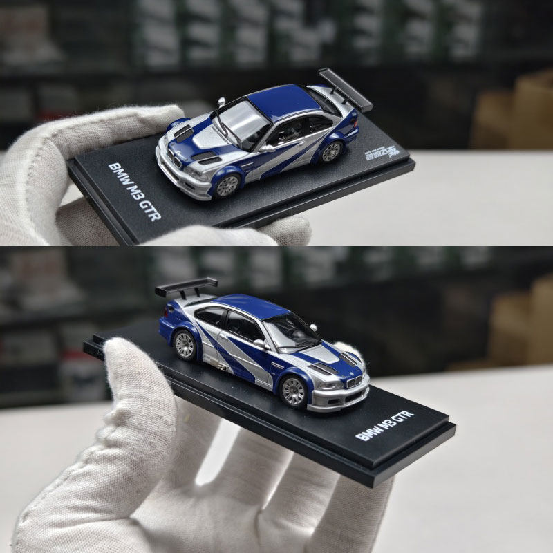 [คลังสินค้าพร้อม] AR 1/64 BMW M3 BMW M3 GTR Speed Assembled Version Alloy Car Model Collection Displ