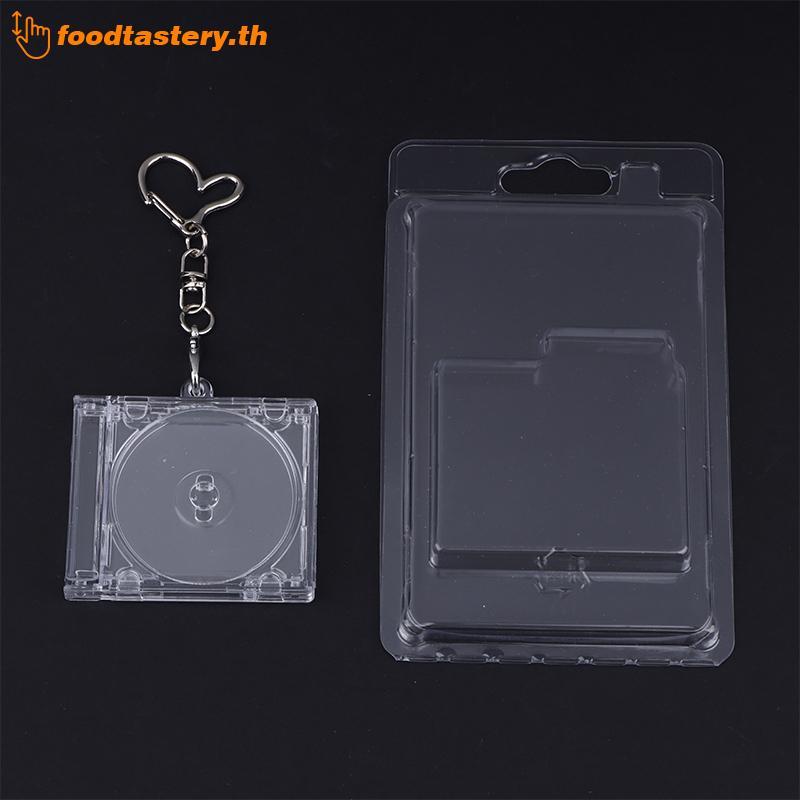 FTY Mini CD พวงกุญแจอัลบั้มพลาสติกใส DVD Jewel Keyring Compact Disc Holder N