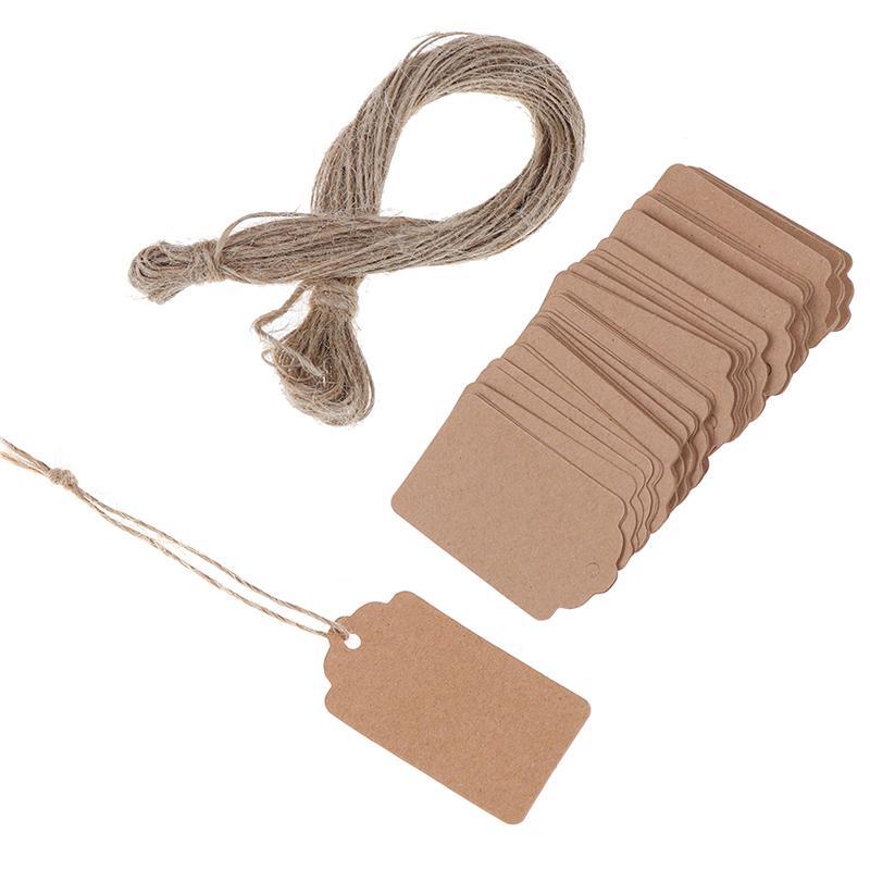 Form & Art 100 ชิ้น nk คราฟท์เครื่องประดับราคาป้าย String ราคาแท็กพร้อม String 20 เมตร FA
