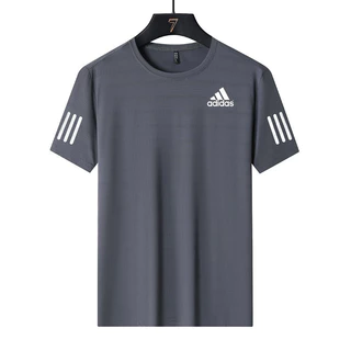เสื้อยืดผู้ชายแขนสั้น ผ้าไหมน้ำแข็งแห้งเร็ว เหมาะสำหรับคู่รักในฤดูร้อน