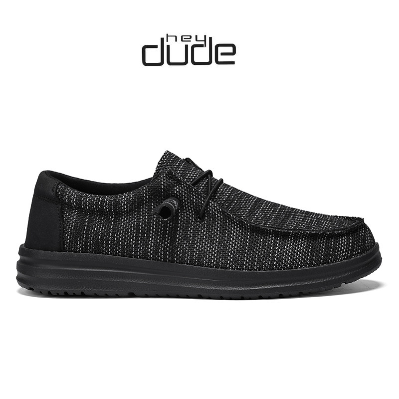 HEY DUDE รองเท้าผู้ชายเฮ้ Dude Dude รองเท้าลำลองสีพื้นนิ่มเบาพิเศษระบายอากาศมีเชือกผูกแมตช์ง่ายข้อต่