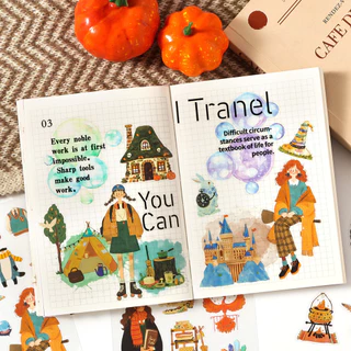 Journamm 4 แผ่นสติกเกอร์บัญชีมือ DIY ไดอารี่กรอบตกแต่ง Collage สติกเกอร์ตกแต่ง Scrapbooking Embellishments อุปกรณ์สําหรับ Junk Journaals Art หัตถกรรม