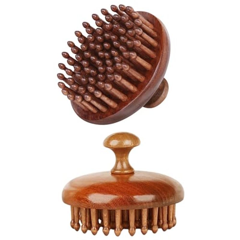 Fine teeth wood comb | wooden scalp massager hair growth | head massager scalp stress relax | hair b