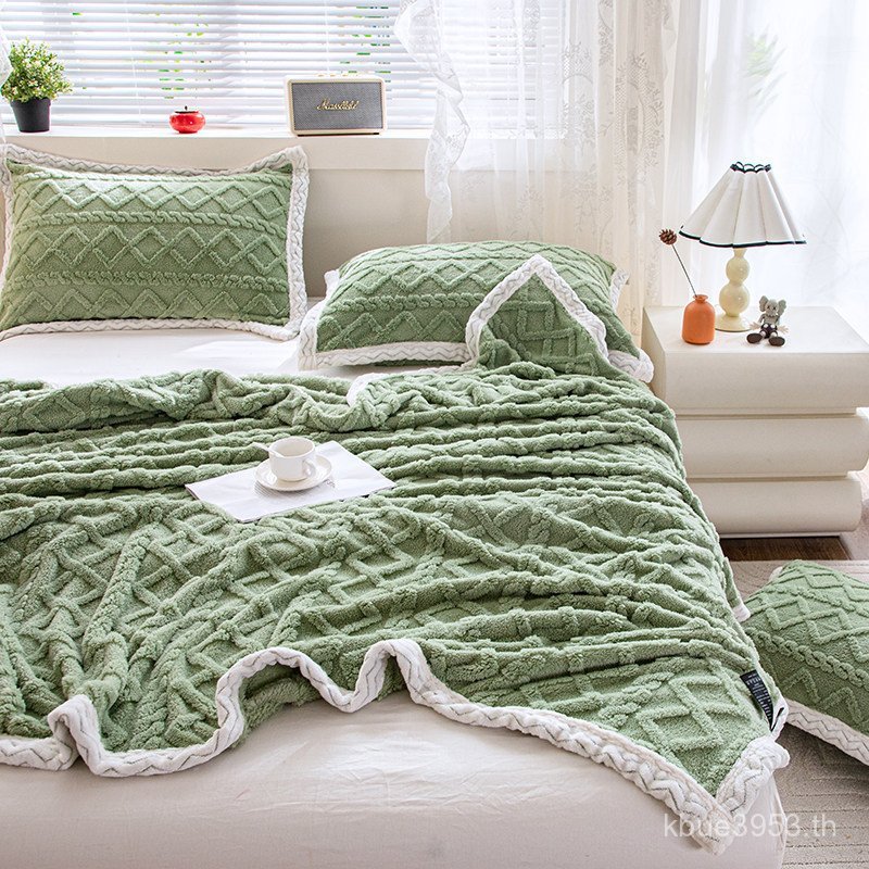 A.ขนาดเล็กผ้าห่มหนาผ้าห่ม Plush Nap โซฟาฤดูหนาว Plus ผ้าห่มสํานักงานขนแกะ Lamb ขนแกะ Nap ผ้าห่ม 3V0P