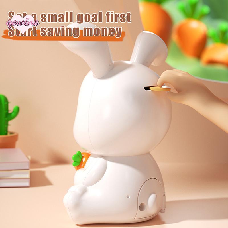 [qowine] กระต่าย Piggy Bank ตุ๊กตากล่องประหยัดเงินรูปปั้นสัตว์หัตถกรรมกล่องประหยัดสําหรับชั้นวาง Home Desktop ห้องนอนของขวัญวันเกิด TH