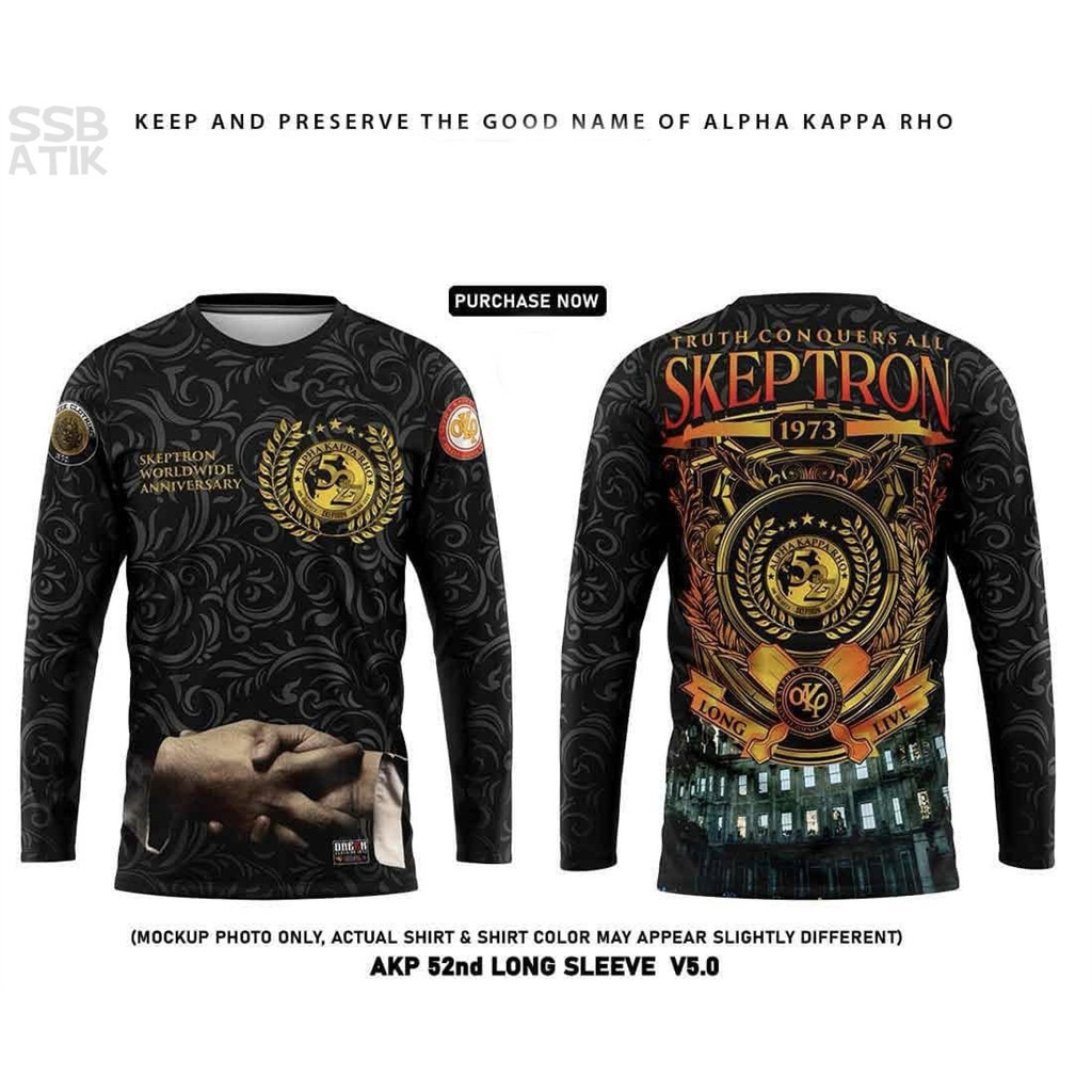 เสื้อยืดแขนยาวแห้งเร็ว Unisex – AKP 52nd Anniversary 3D Printing Tee, Fraternity Top for Everyday Ca