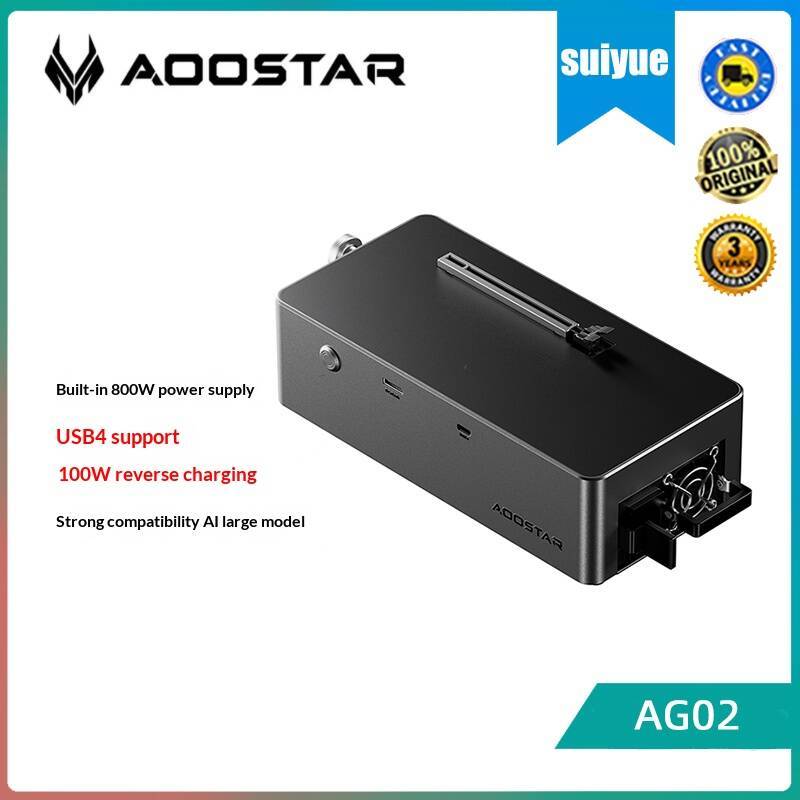 AOOSTAR AG02 แท่นขยายกราฟิกการ์ดพร้อม OCuLink และ USB4 Reverse Power Delivery (100W), แหล่งจ่ายไฟ 80