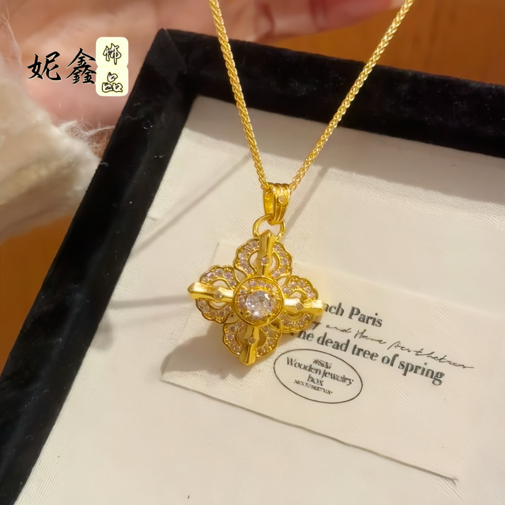 สร้อยคอลูกแก้วและจี้เพชรสไตล์จีน พร้อมลายละเอียดประกายงาม เหมาะสำหรับฤดูใบไม้ผลิและโอกาสพิเศษ SLN9