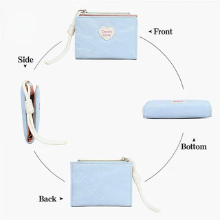 BLIVO 【พร้อมส่ง】กระเป๋าสตางค์สไตล์เกาหลีน่ารักๆ รูปหัวใจ ดีไซน์มินิมอล แบบพกพาง่าย ขนาดเล็ก หลายฟังก์ชั่น ทั้งใส่เงิ