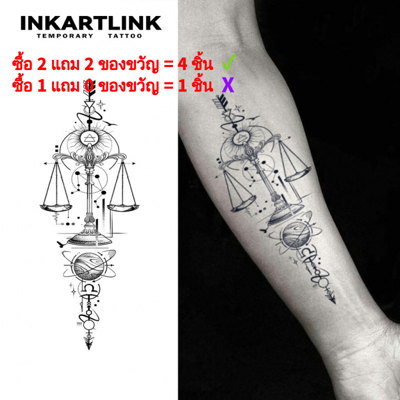 Inkartlink Balance Fairness สติ๊กเกอร์รอยสักชั่วคราวที่ทันสมัยเรียบง่าย, รอยสักวิเศษกันน้ําติดทนนาน, รอยสักปลอมกึ่งถาวร
