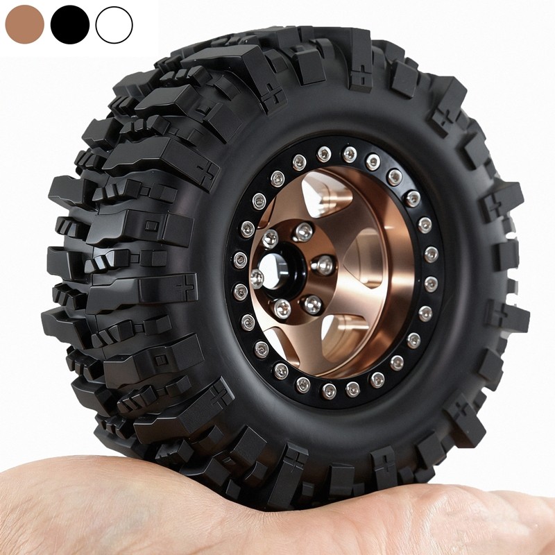 4pcs 95 มม.1.9 "จานลึก Beadlock ล้อและยางชุดสําหรับ 1/10 RC Crawler รถ Traxxas TRX4 RC4WD D90 Axial SCX10 II III MST