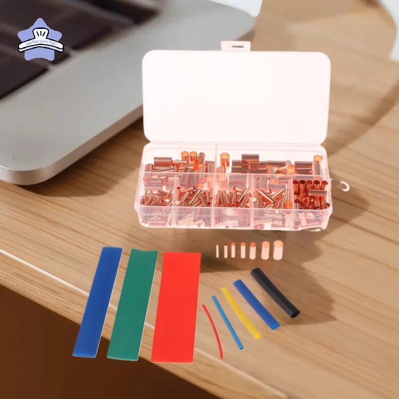 [estereryfor] 125/250/414/578 ชิ้น Non ฉนวนไฟฟ้า Butt Terminal Assortment Kit Wire Ferrules ชุด 7 ขน
