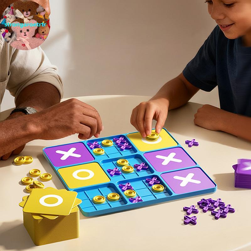 เกมกระดาน Strongaroetr Ultimate Tic Tac Toe 9 เกมใน 1! กระดานขนาดใหญ่และขนาดเล็กสําหรับหมากรุก XO สอ