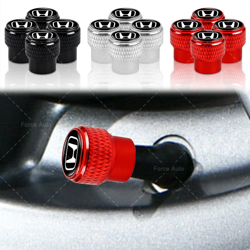 4 ชิ้น/เซ็ตโลโก้รถเกลียวโลหะวาล์วยางหมวกสําหรับ Honda Mugen INSPIRE XR-V CR-V CR-Z Fit Pilot Type R 