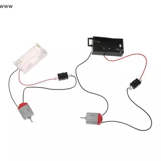 Cod ชุดมอเตอร์130สีขาวพร้อมกล่องเก็บแบตเตอรี่2xAA 16500 rpm, ชุดโมเดลมอเตอร์ไฟฟ้าขนาดเล็ก DIY