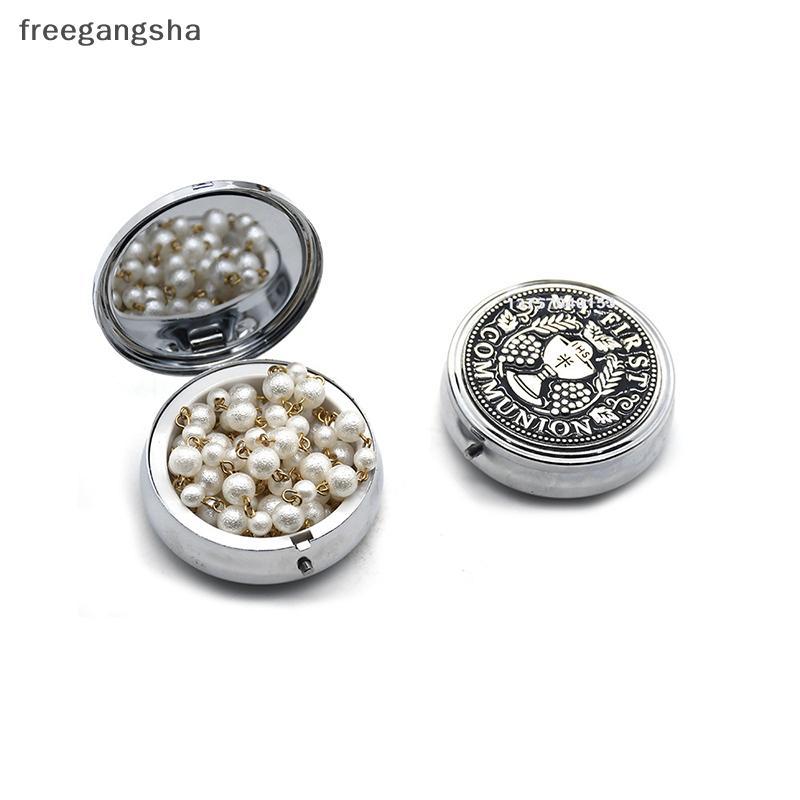 [FREG] Holy Grail กล่องเครื่องประดับ Vintage โลหะ Rosary สร้อยคอ Organizer ศาสนา Giftmunions Church 